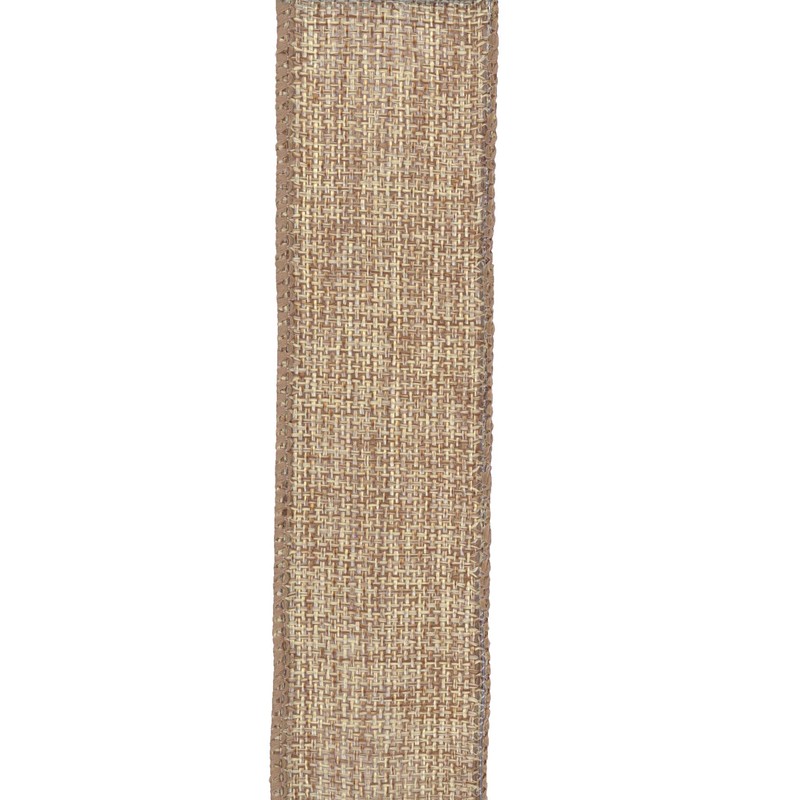 Berwick Offray 1.5" Wide Rustic Saddle Polyester Ribbon, Natural Brown,