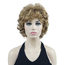 Lydell Short Soft Super Curly Wig Layered Natural Movement Synthetic Women Cosplay Wigs Golden