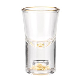 sourcing map Shot Glasses 0.5oz Polystyrene Shot Glasses with 24K Gold Leaf Flakes Shot Glasses Bulk for Cocktail Round Shot Glasses Spirits Liquors