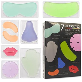 7 Types Facial Mask Mold, Reusable Face Mask Patch Molds, DIY Mask Tool for Mask Maker Machine, Mask Mold for Lips, Eye, Neck, Nose, Hand, Chest