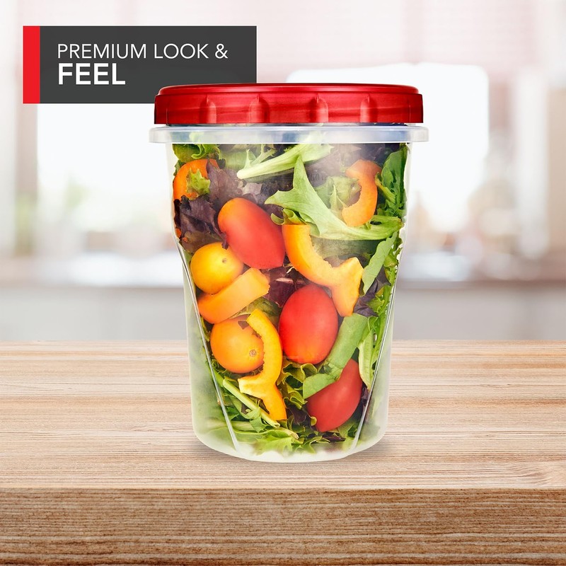 Stock Your Home 32oz Plastic Containers with Red Twist Top