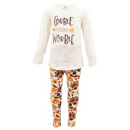 Unique Baby Juego de 2 leggings Gobble Wobble para niñas, Gobble Wobble, 8 Años