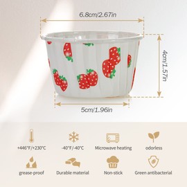 Spesh 50 Pcs Mini Cupcake Cases Fairy Cupcake Baking Cups Disposable Muffin Cases for Wedding,Birthday,Anniversary(Strawberries)