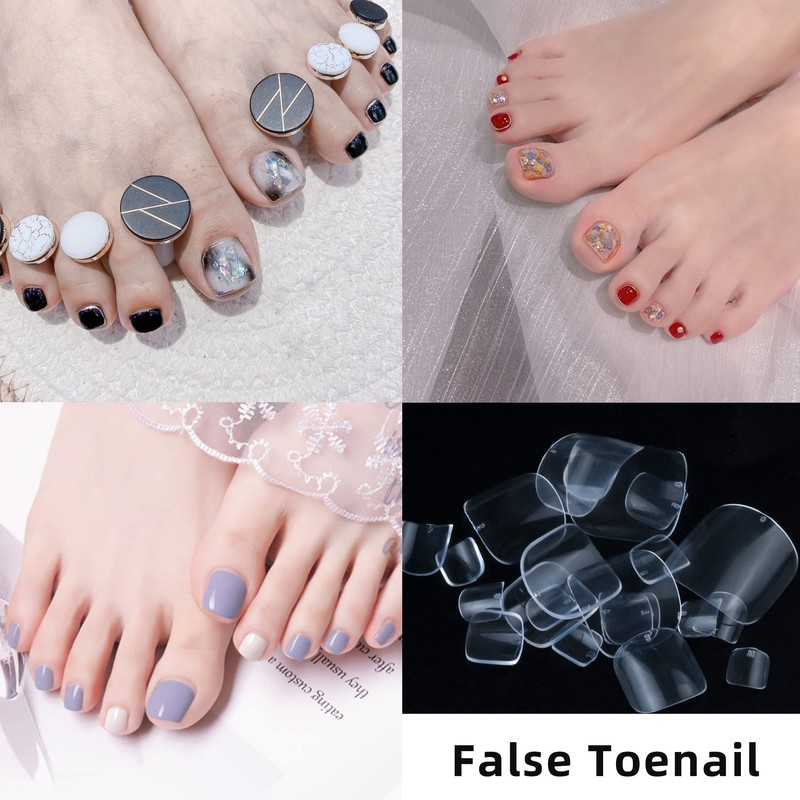 500Pcs Fake ToeNail Tips Full Cover Artificial Toe False Nails