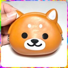 Unbranded New Cute Brown PUPPY DOG Silicone Coin Purse Kawaii Change Wallet Earbuds Case