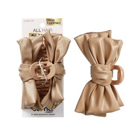 Scunci by Conair faux leather bow claw clip - claw clips for thick hair - claw clip - hair accessories for women - hair accessories for girls - Tan