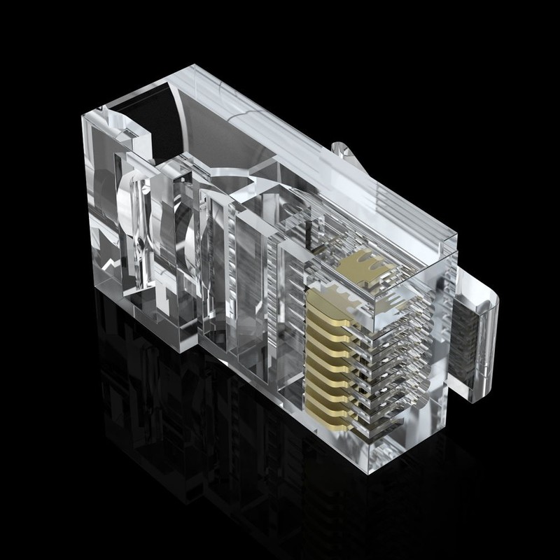 CAT5E RJ-45 UTP Connectors, RJ-45 Crimp Ends 8P8C Network Modular