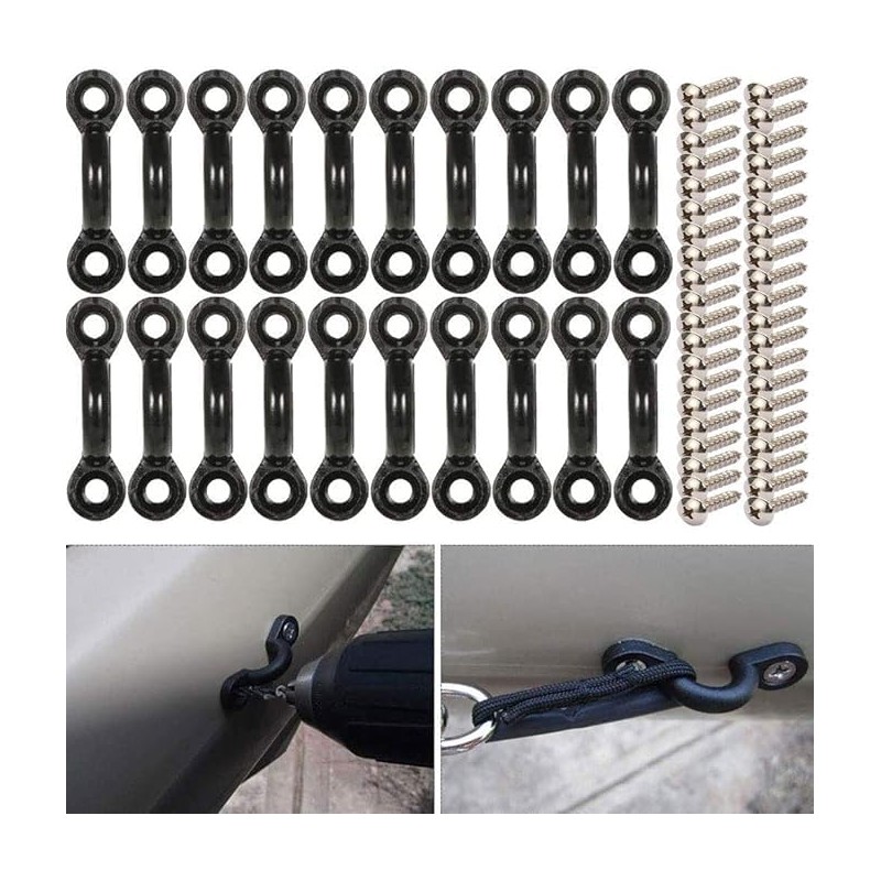 Kayak Pad Eye Kit 20PCS Nylon Bungee Deck Loops Tie
