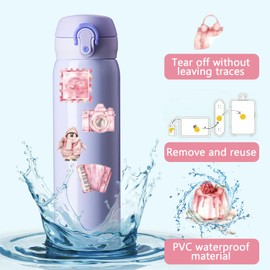 Pink Girls Stickers 50 Pcs, Cute Aesthetic Stickers Pack, Waterproof Vinyl Stickers for Scrapbooking, Kawaii Cartoon Stickers for Suitcases, Skateboards, Laptops, Water Bottles, Car, Skateboard