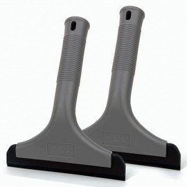 GUGUGI Super Flexible Silicone Squeegee, Auto Water Blade, Water Wiper, Shower Squeegee, 5.9'' Blade and 7.5'' Long Handle, for Car Windshield, Window, Mirror, Glass Door, Grey Black
