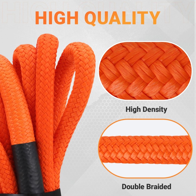 Kinetic Recovery Tow Rope, 1in x 30ft, 48000Lbs, Heavy Duty