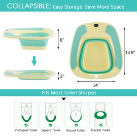 Sitz Bath, Portable Sitz Bath for Toilet Seat, Sitz Bath for Hemorrhoids, Sitz Bath for Postpartum Care, Toilet Basin for Women Men Adults, Sits Bath Soak Salts Tub, Hip Bath Bowl, Green