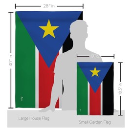 Americana Home & Garden FK140263-BO South Sudan World Nationality Decorative Vertical Kit, House & Garden Flags Set w/Flagpole, Multi-Color