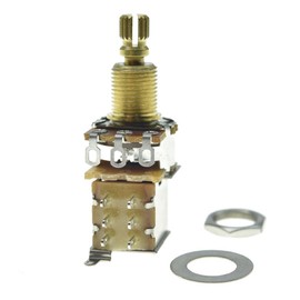 KAISH Full Brass 19.5mm Shaft Guitar Bass Push Push Pots Audio/Linear Taper Guitar Potentiometer with American Thread Shaft A500K