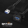 BATIGE Square Single Port USB 3.0 Panel Flush Mount Extension