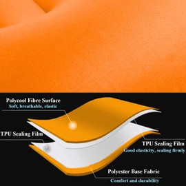 Funesla Camping Pillow Inflatable, Compressible, Lightweight Inflatable Pillows for Camping, Small InflatableTravel Camping Pillow for Adults Kids, Backpacking, Hiking, Beach-Orange