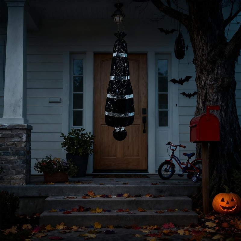 5ft Dead Body Halloween Prop with Air Pump, Hanging Corpse,