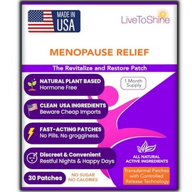Parche de alivio de la menopausia y la perimenopausia, soporte para flash caliente, estado de nimo y sntomas, cohosh negro, Ashwagandha y ms, 30...   