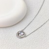 HUACAI Diary 925 Sterling Silver Necklace with Moonstone for Women