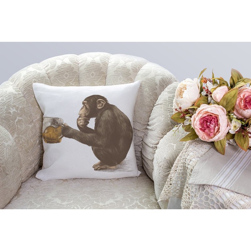HGOD DESIGNS Gorilla Pillow Cover,Decorative Throw Pillow Monkey Sitting and