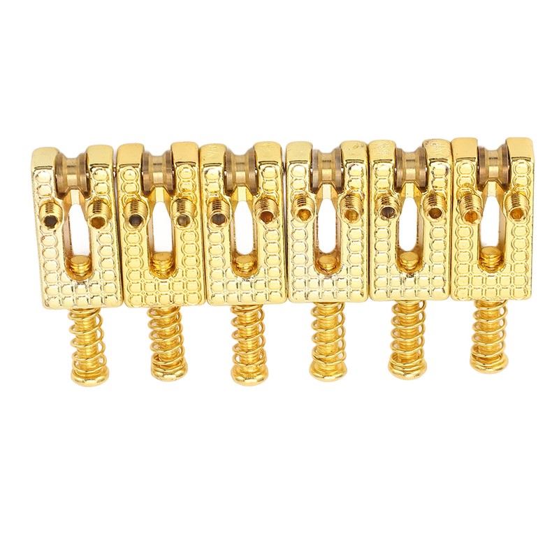 6Pcs Guitar Bridge Roller Saddles Height Adjustable Vintage Style Electric