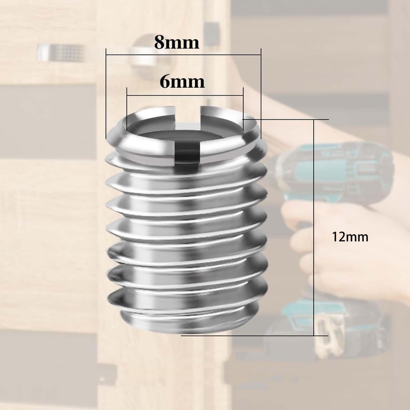 Pack of 10 Threaded Insert M8 to M6, 10 mm