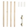 GJD Teepee Pole and Stabilizer Kit, Teepee Replacement Pole Natural