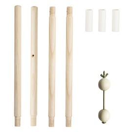 GJD Teepee Pole and Stabilizer Kit, Teepee Replacement Pole Natural Pine Wood, Anti-Collapse Teepee Stabilizer, Teepee Tent Replacement Pole Replacement Wood Pole for Teepee Tent