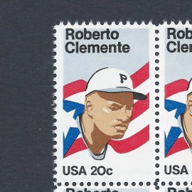 Pittsburgh Pirates Roberto Clemente  - Hall of Fame - Vintage Mint Set of 4 Stamps 41 Years Old!