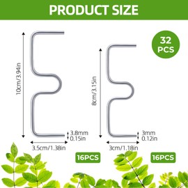 eupdd 32 Pieces Fruit Tree Branch Spreader M8+M10 M-Shaped Branch Spreader Garden Tree Branch Support Fruit Tree Branch Clips for Fruit Trees Branch Puller for Levelling Branches