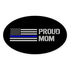 CafePress Police: Proud Mom Oval Car Bumper Sticker