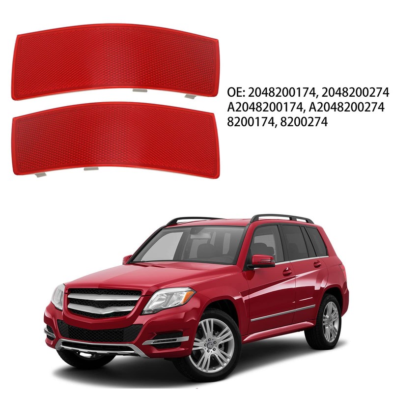 Car Rear Bumper Reflector, 2 Pieces, Rear Bumper Reflector 2048200174,