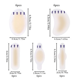 30 Pcs Blister Plasters, Invisible Hydrocolloid Gel Bandages or Against Pain Prevention, Blister Bandages Blister Cushion Pads for Guard Skin and Heel Foot Toe(5 Sizes)