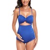 EastElegant Maternity One Piece Swimwear Back Cutout Pregnancy Bikini Scalloped