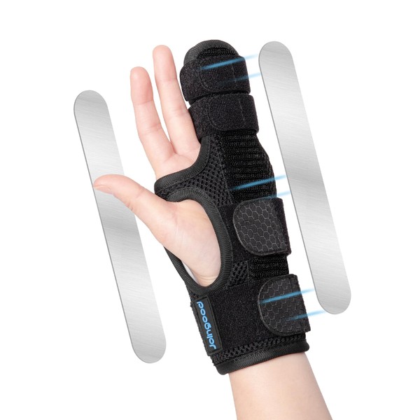 joingood Pinky Finger Support Brace, Adjustable with Removable Supports, for