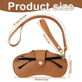 Glasses Case, Portable Sunglasses Bag, Neoprene Zip Sunglasses Bag with Belt Clip for Glasses, Frame, Portable Case for Keys, brown