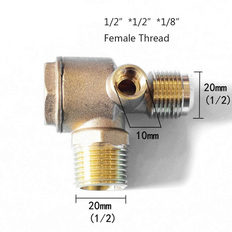Air Compressor Check Valve Threaded Check Valve Brass 3-Port Tube