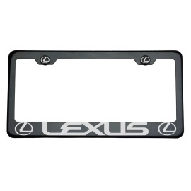KA Black Chrome Lexus Titanium Gun Metal Laser Engraved Etched License Plate Frame