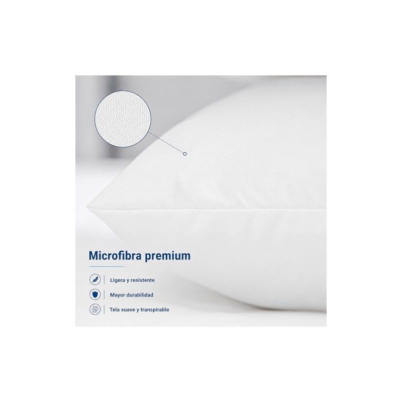 Bluelander 2 Almohadas de Microfibra, Suavidad y Comodidad Garantizada, Almohadas