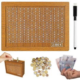 Wooden Money Box, Money Box, Reusable Money Box, Money Box with Ticking Numbers, Retro Money Box Storage Box Helps Children and Adults the Habit of Saving