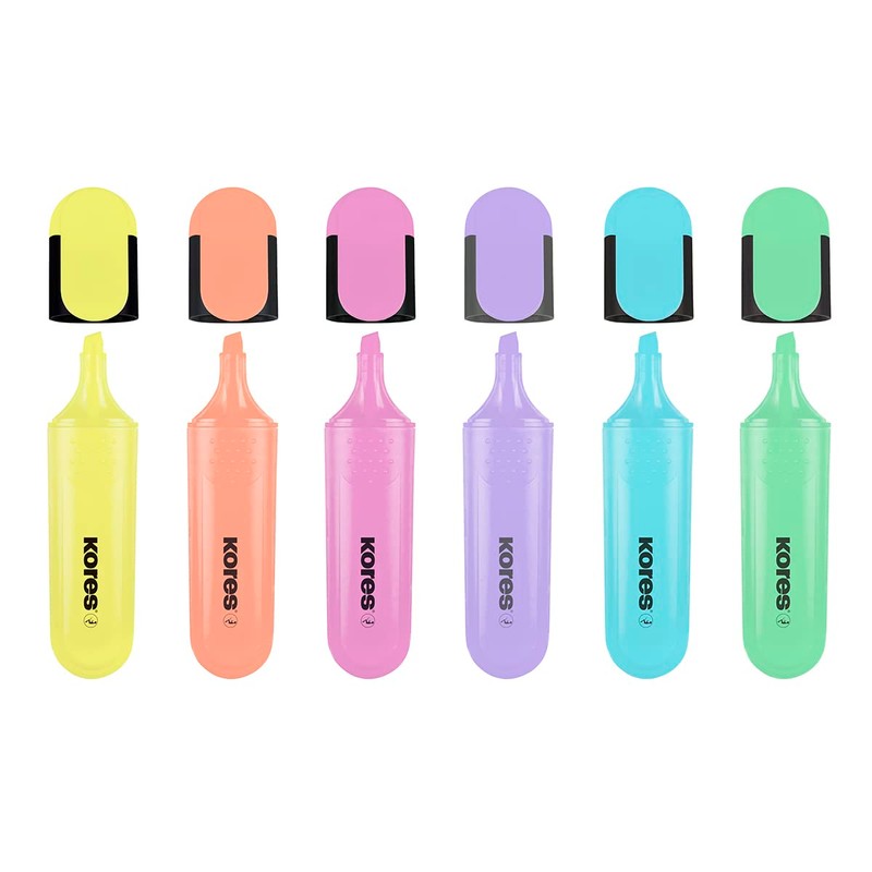 Kores - Bright Liner Plus: Pastel Highlighter Pens, Chisel Tip