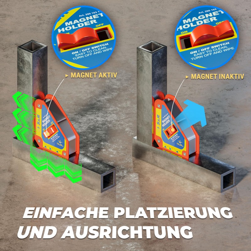 S&R Welding Magnet with On/Off Switch, Angle Magnet with High