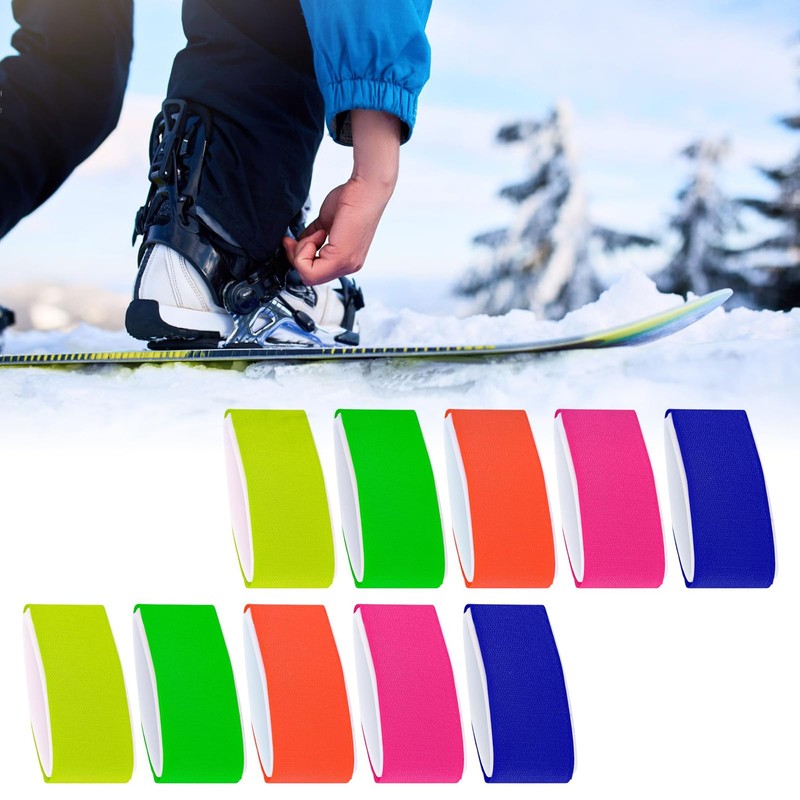 SUMMITDRAGON 10Pcs Ski Strap Fasteners Adjust Able Ski Wrap Tie