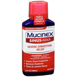 Mucinex Sinus-Max Severe Congestion Relief Liquid Maximum Strength 6 OZ