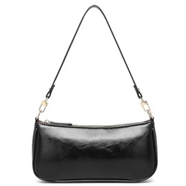 Barabum Retro Classic Crocodile Pattern Clutch Shoulder Bag with Zip for Women, 9-black