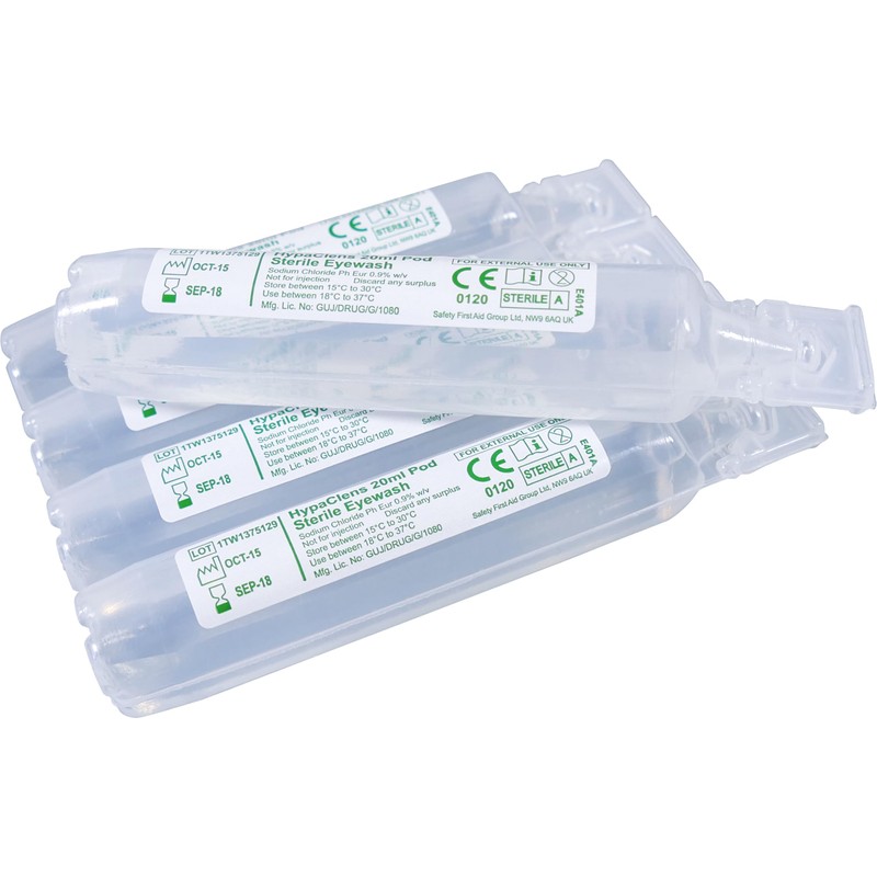 Safety First Aid Group HypaClens Saline Eye Wash Pods, (Pack
