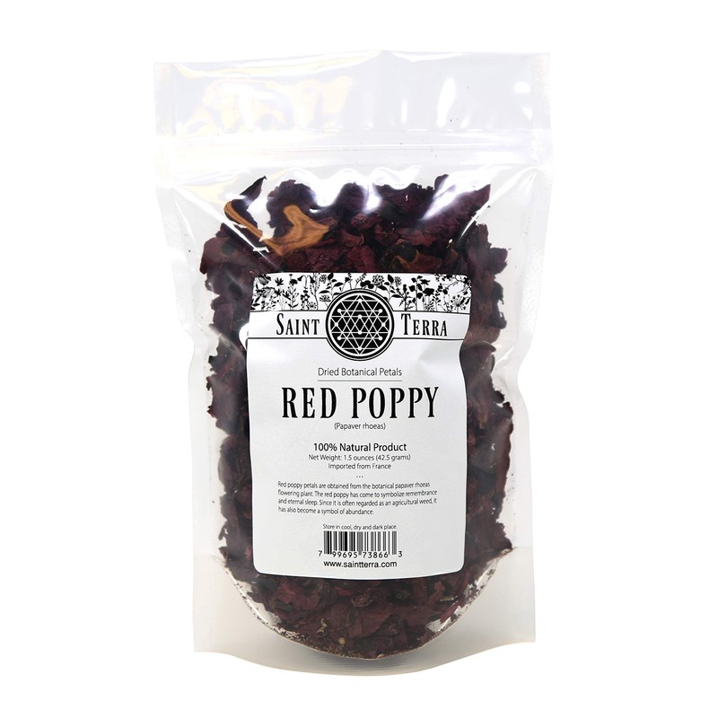 Saint Terra Dried Red Poppy Petals, 1.5 Ounces