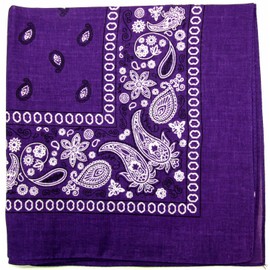 Kaiser Novelty Bandanas Paisley Cotton Bandanas (Dark Purple 22 X 22 in)