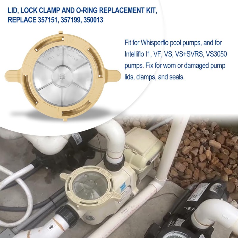 Hihitomorrow Lid, Lock Clamp and O-Ring Replacement Parts Kit Fit
