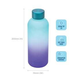 Smash 650ml Soft Touch Water Timings Bottle Teal/Purple